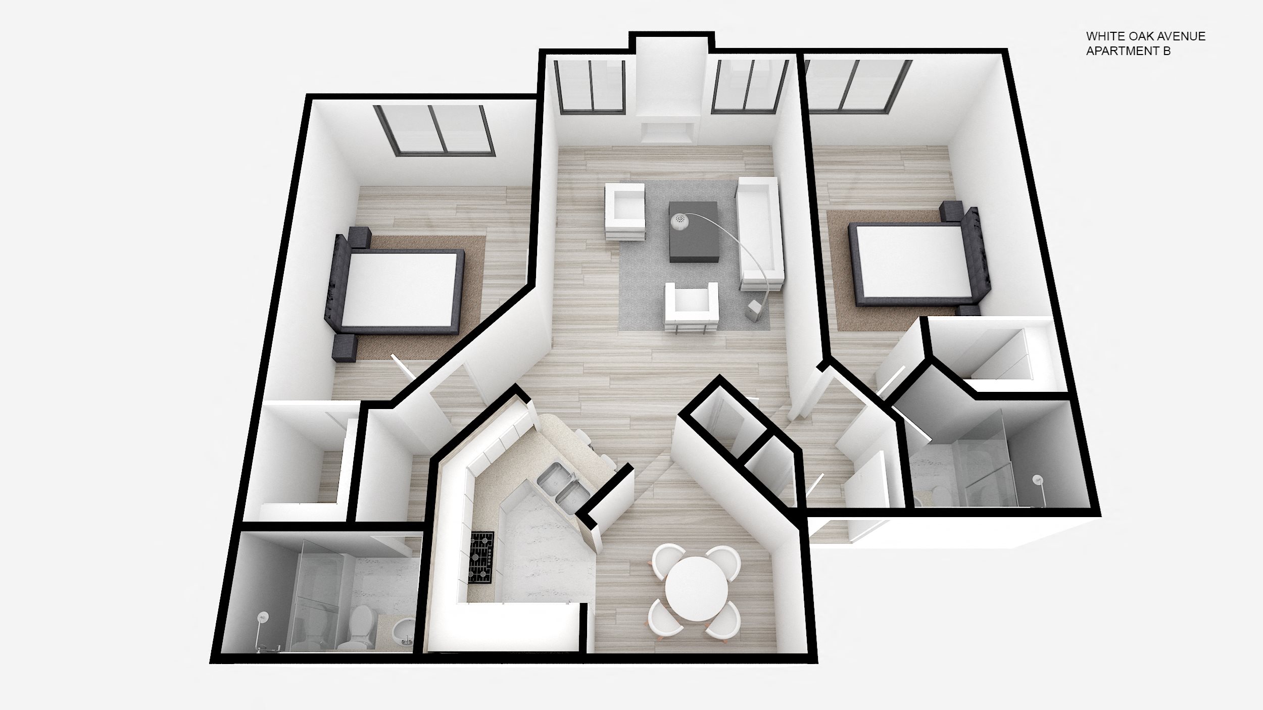 Two Bed + Two Bath